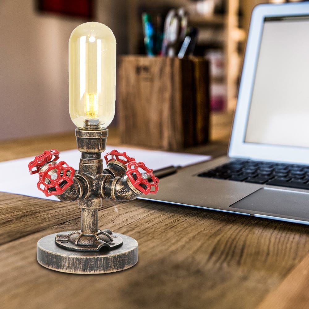 Lampada da Tavolo in Metallo Elegante con Paralume Industriale