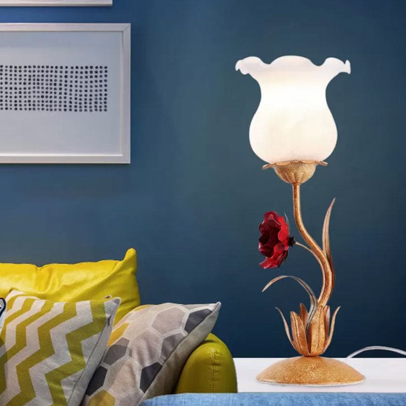 Lampada da Tavolo Decorativa con Fiori per Camera