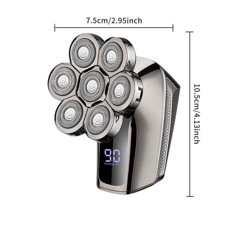Rasoir électrique étanche à LED avec tête nez et barbe supplémentaire