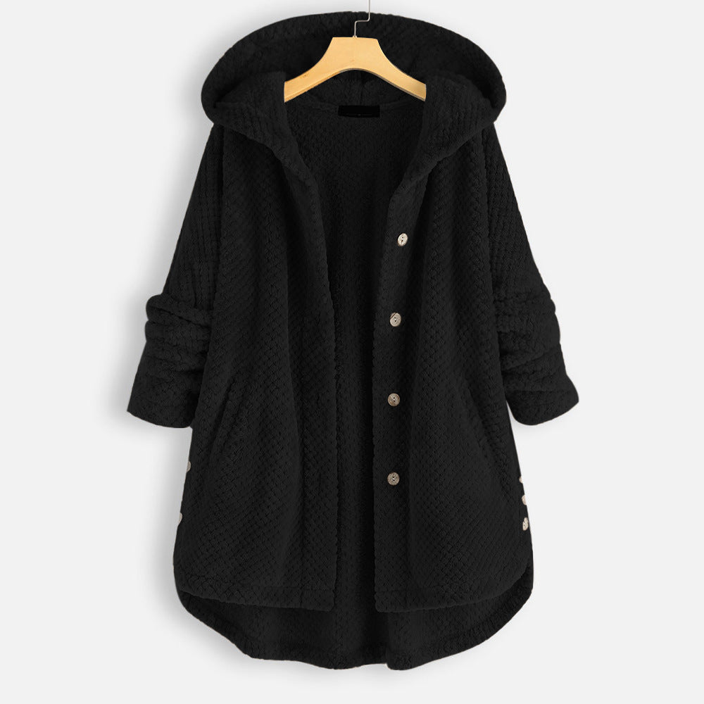 Veste d'hiver réversible en polaire avec capuche