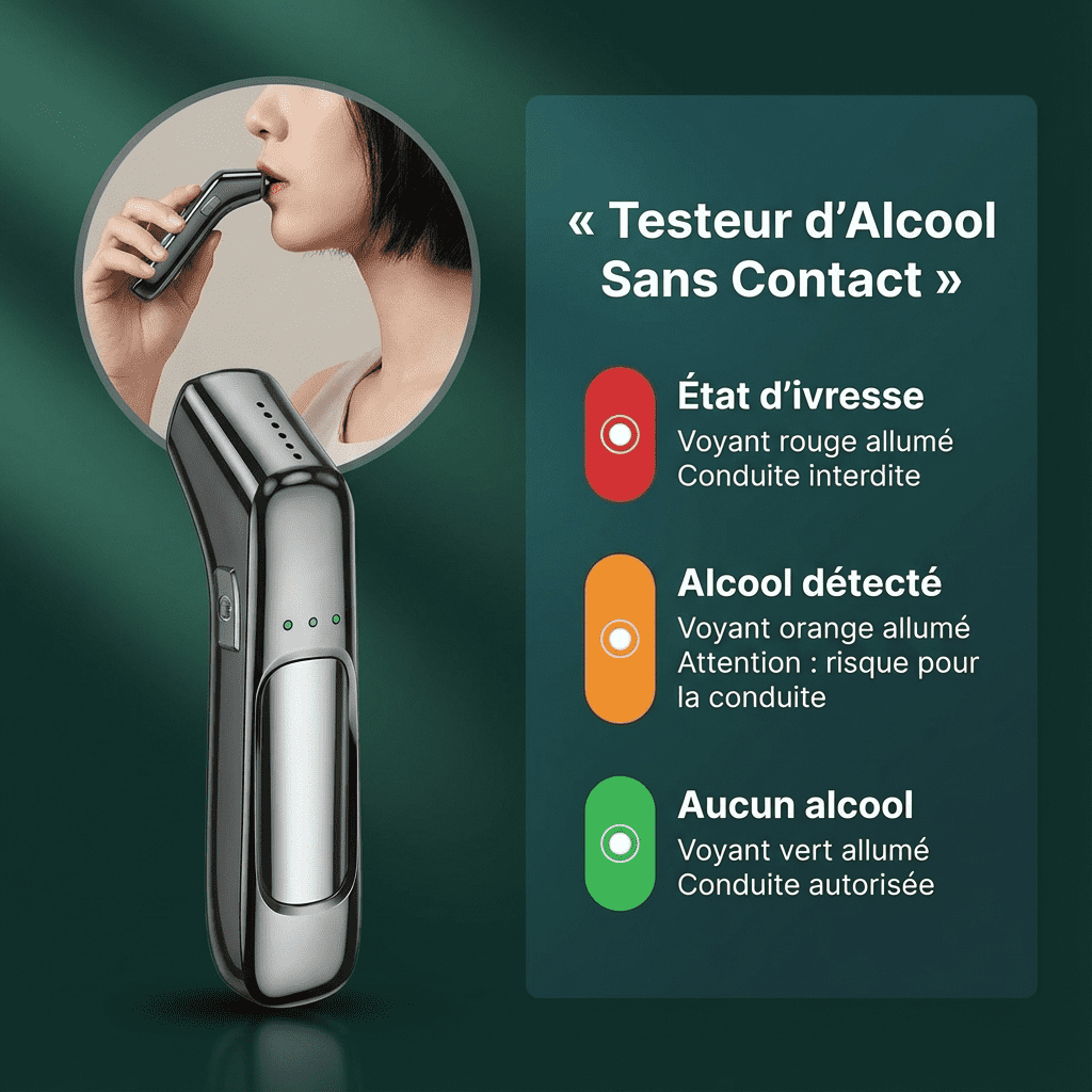 Alcotex™ – Etilometro elettronico portatile a lettura rapida con schermo LCD