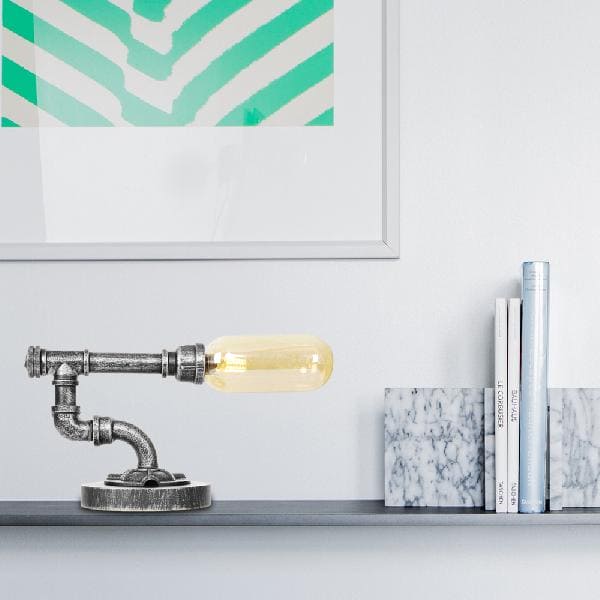 Lampada da tavolo elegante in vetro chiaro con paralume rotondo
