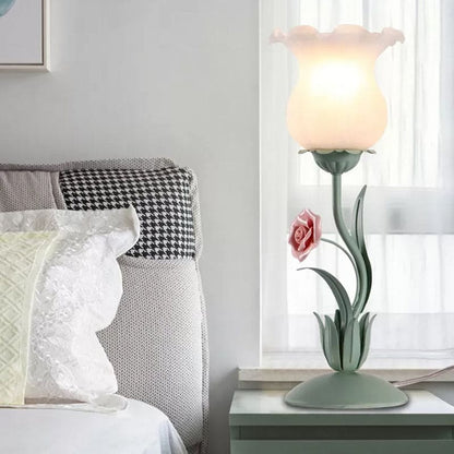Lampada da Tavolo Decorativa con Fiori per Camera