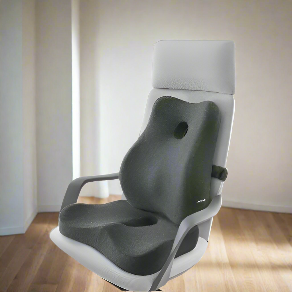 Coussin ergonomique 2 en 1 en mousse à mémoire pour chaise de bureau