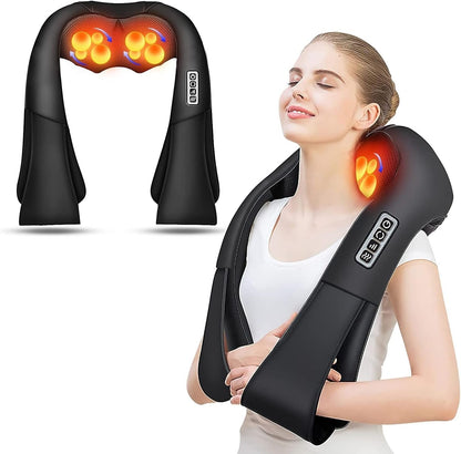 Masseur shiatsu 4D avec fonction chaleur pour cou et épaules