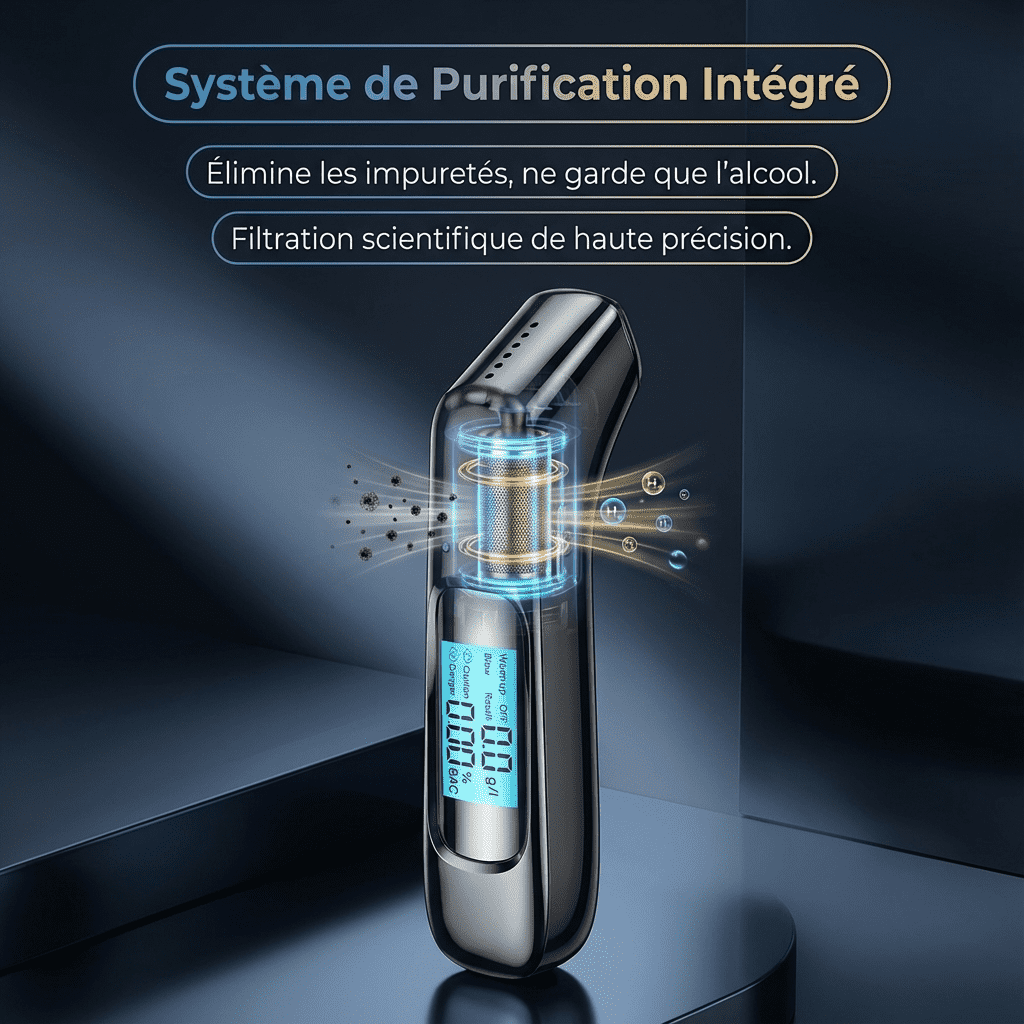 Alcotex™ – Etilometro elettronico portatile a lettura rapida con schermo LCD