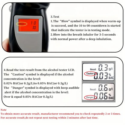 AlcoSense™ – Etilometro elettronico digitale portatile preciso e rapido