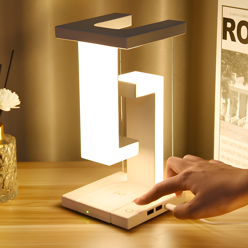 Lampe de table anti-gravité à chargement sans fil LED