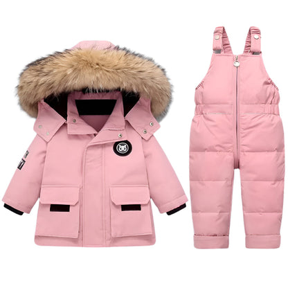 Ensemble manteau et combinaison isolants en tissu doux