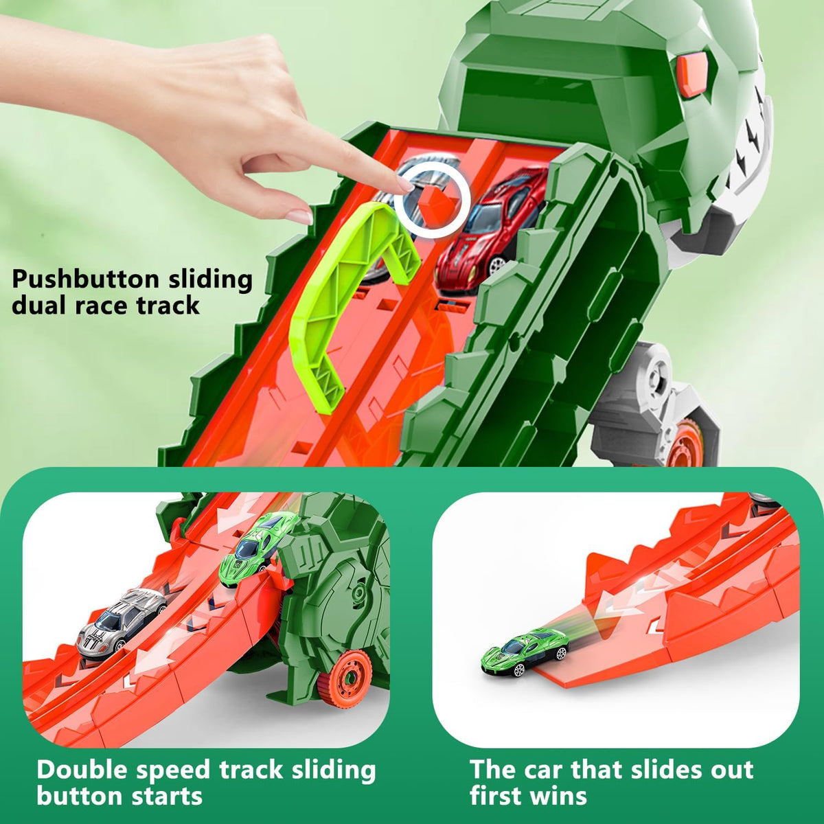 Circuit de course transformable avec camion et piste Dino