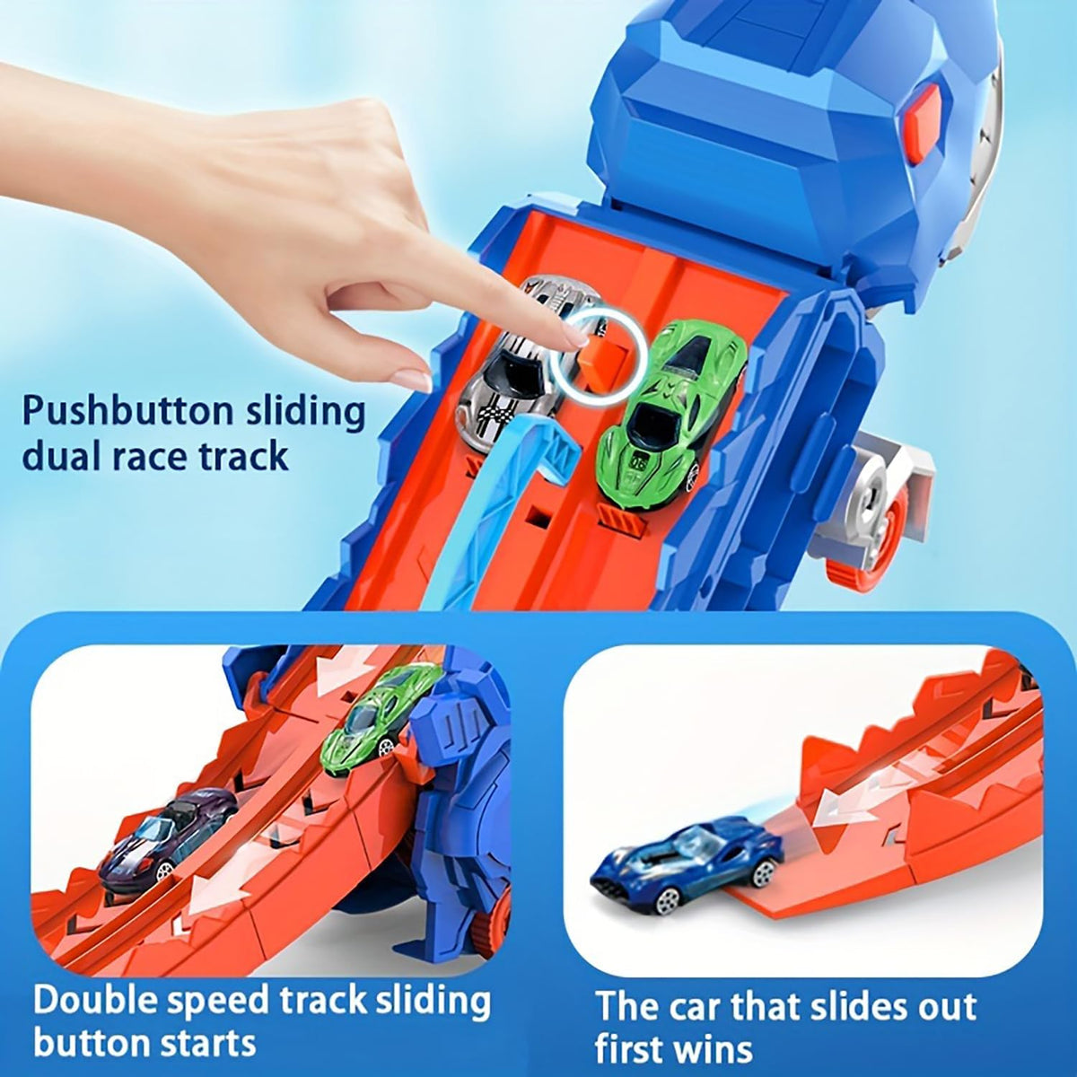 Circuit de course transformable avec camion et piste Dino