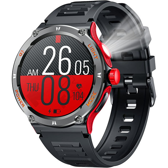 Orologio smartwatch sportivo uomo con schermo HD GPS e torcia