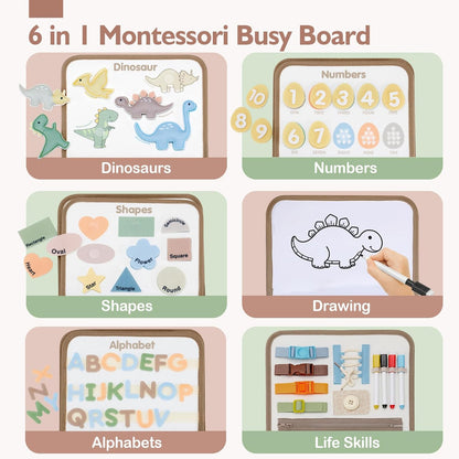 Jouet éducatif Montessori en bois avec lettres, formes et animaux