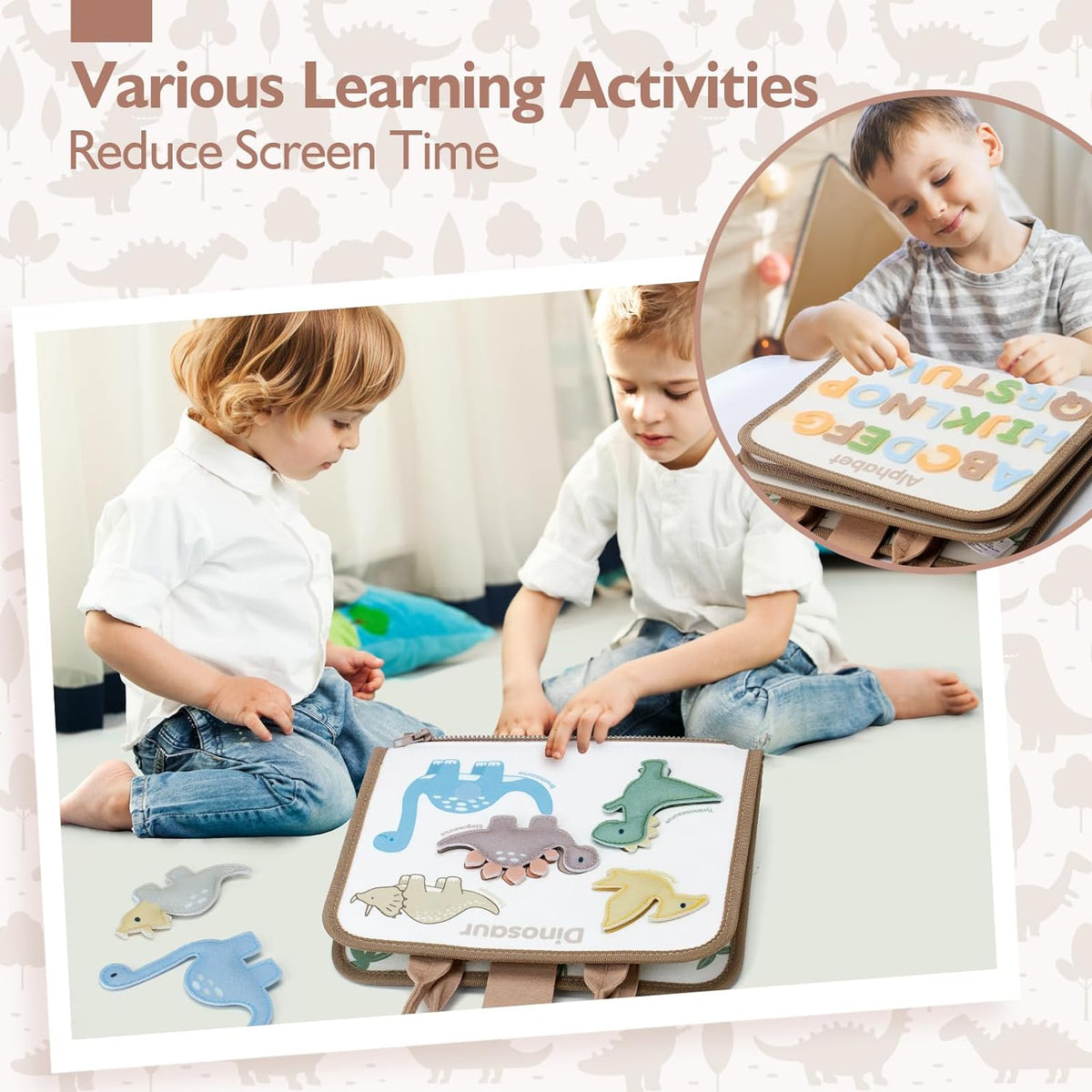 Jouet éducatif Montessori en bois avec lettres, formes et animaux