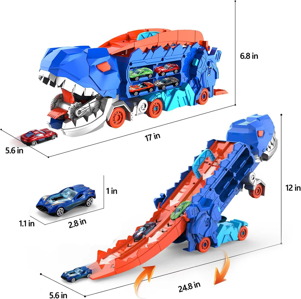 Circuit de course transformable avec camion et piste Dino