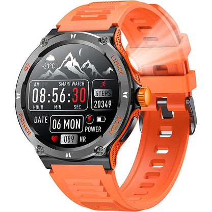 Orologio smartwatch sportivo uomo con schermo HD GPS e torcia