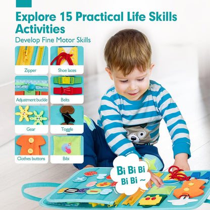 Jouet éducatif Montessori en bois avec lettres, formes et animaux