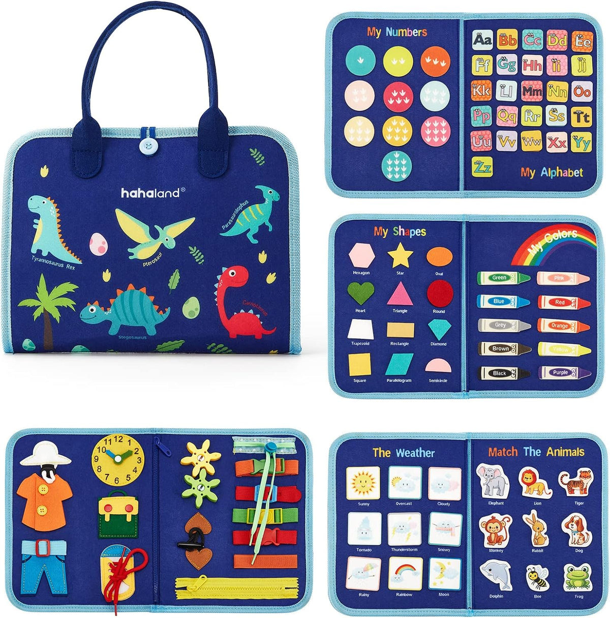 Jouet éducatif Montessori en bois avec lettres, formes et animaux