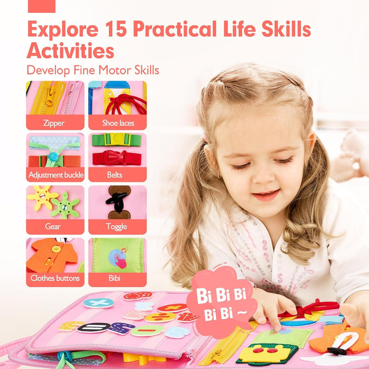 Jouet éducatif Montessori en bois avec lettres, formes et animaux