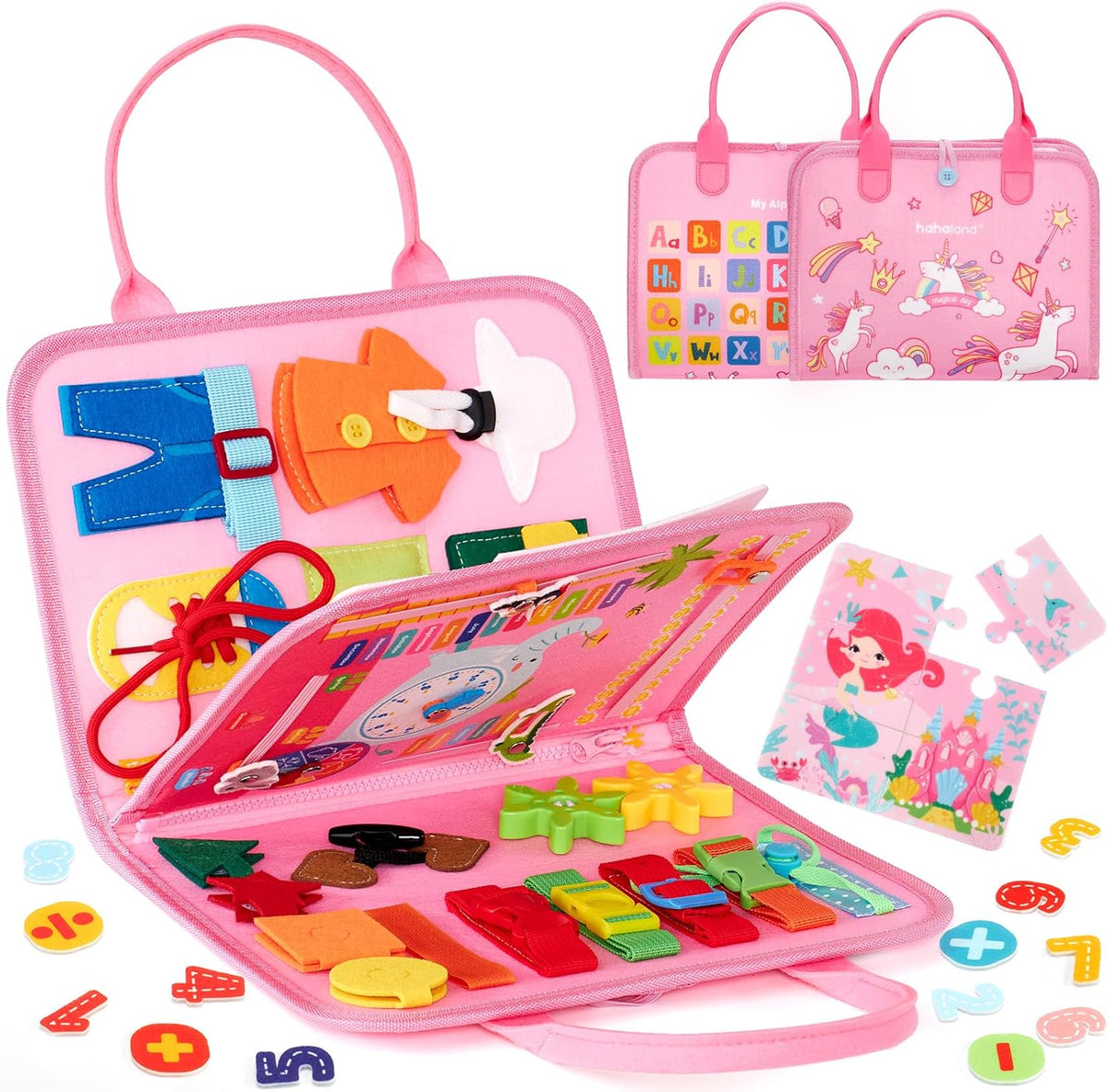 Jouet éducatif Montessori en bois avec lettres, formes et animaux