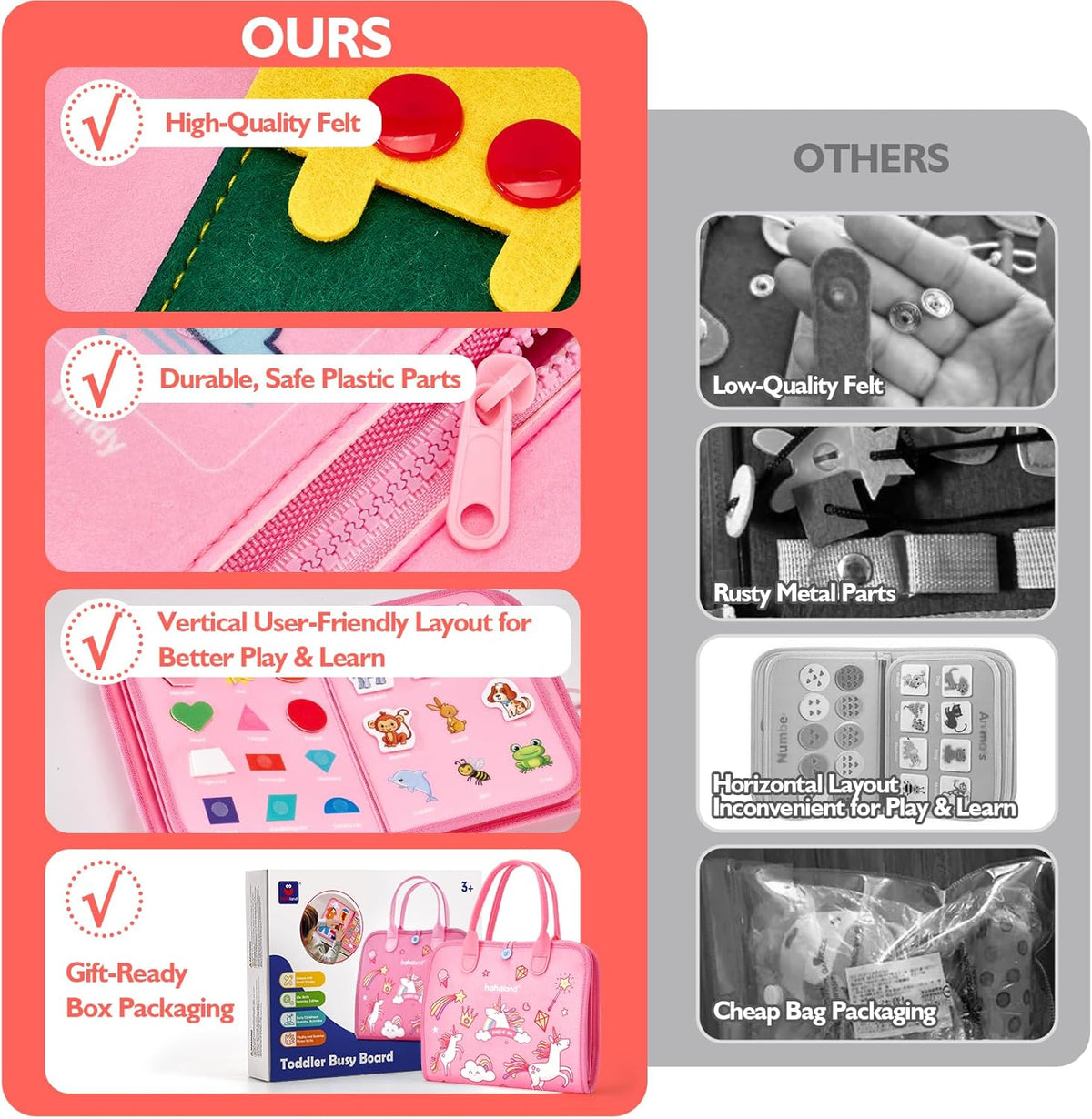 Jouet éducatif Montessori en bois avec lettres, formes et animaux