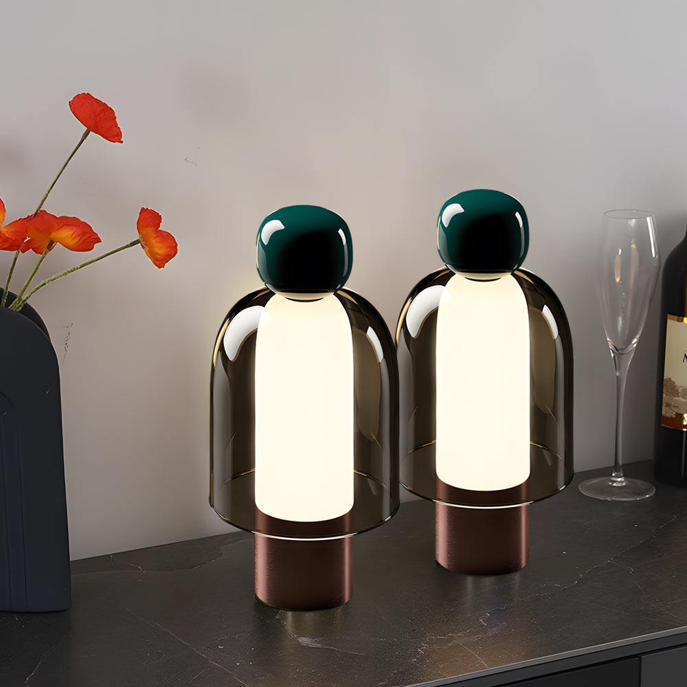 Lampada da scrivania elegante in vetro con LED regolabile