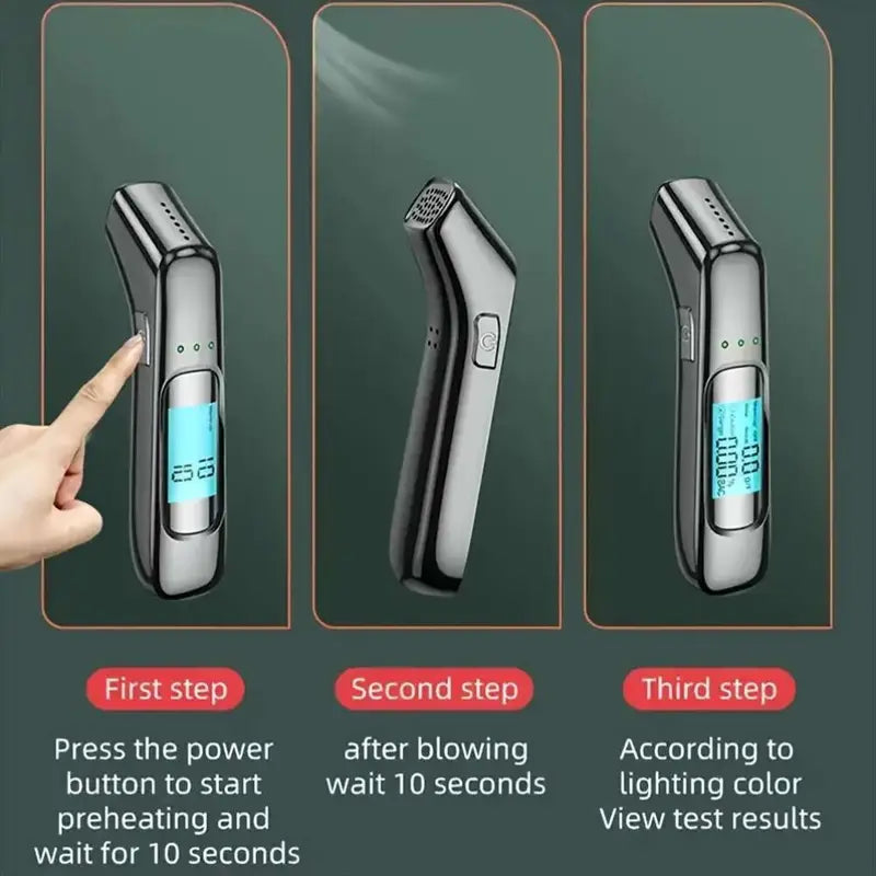 Alcotex™ – Etilometro elettronico portatile a lettura rapida con schermo LCD