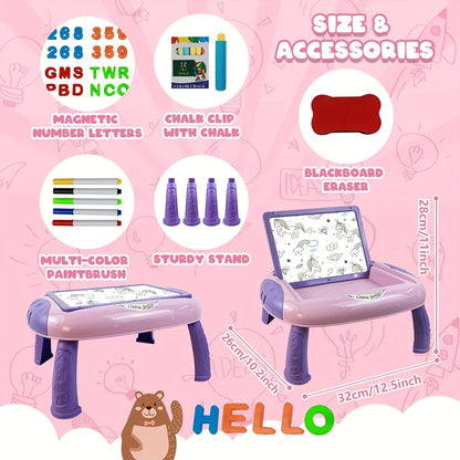Tableau double face réversible ardoise et tableau avec accessoires