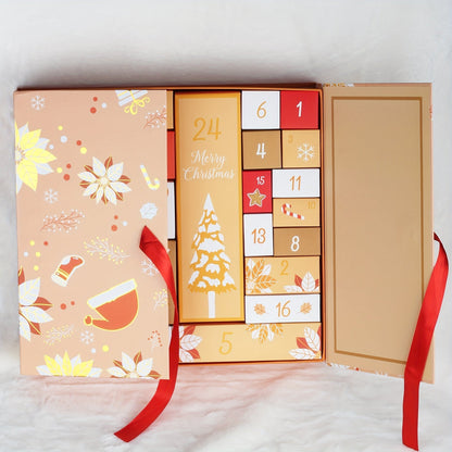 Calendrier de l'Avent de Noël 24 Jours en Bois, Boîte à Surprise Réutilisable pour Maison
