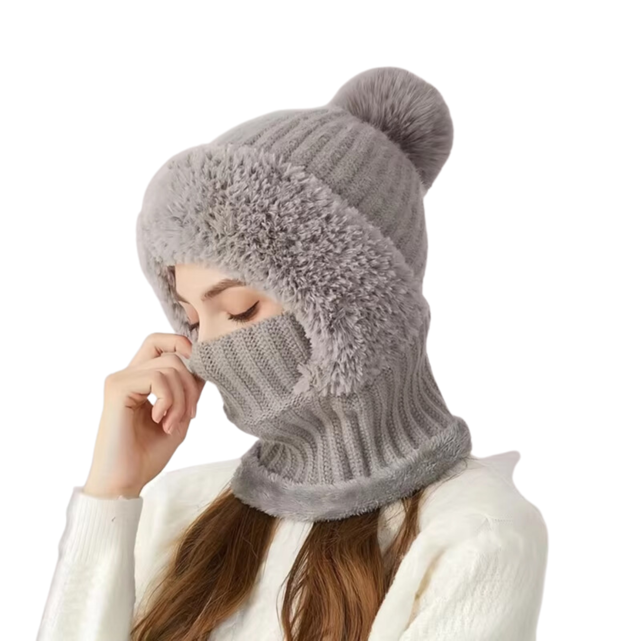 Cappuccio morbido in velluto da donna