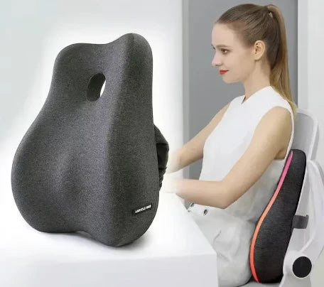 Coussin ergonomique 2 en 1 en mousse à mémoire pour chaise de bureau