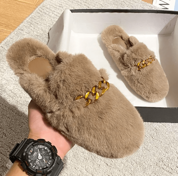 Pantofole in peluche accoglienti da donna