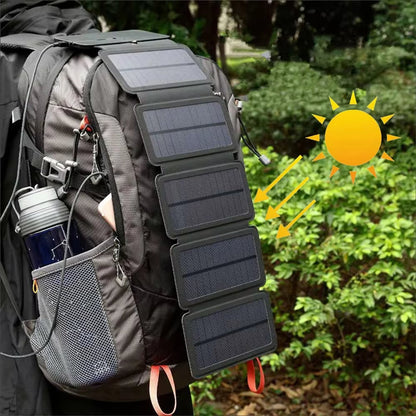 Panneau solaire portable pliable pour trekking et randonnée