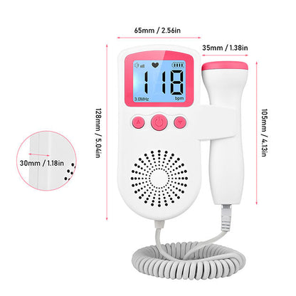 Doppler fœtal portable à ultrasons pour surveillance cardiaque bébé