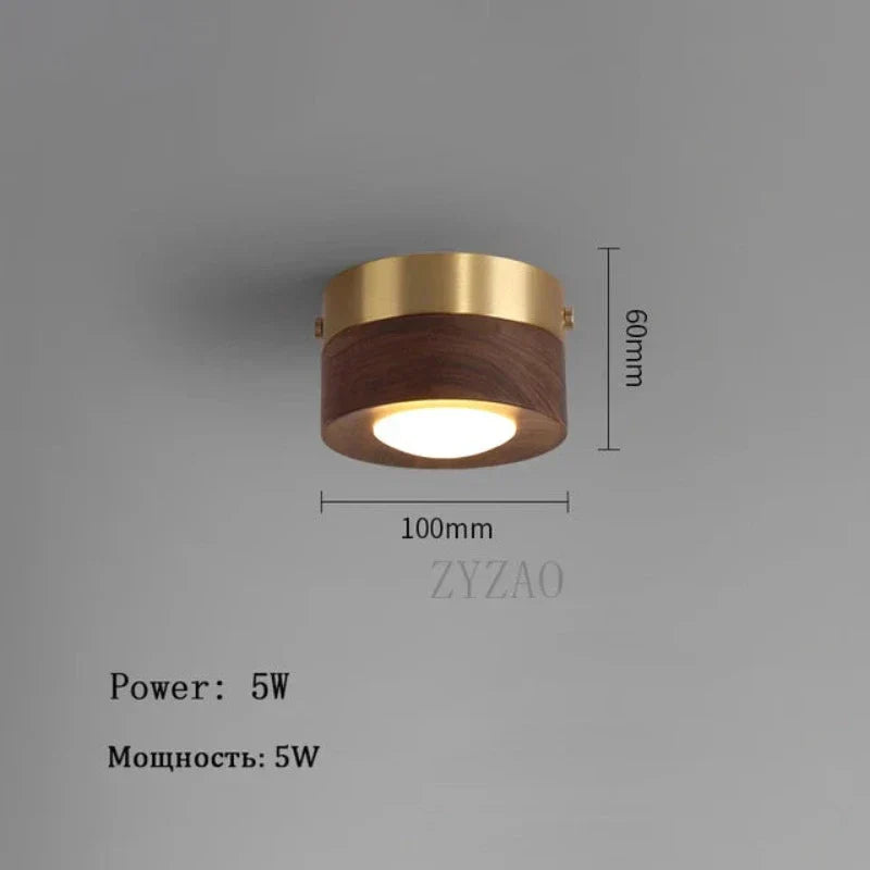 Lampada a soffitto in legno chic con LED intenso