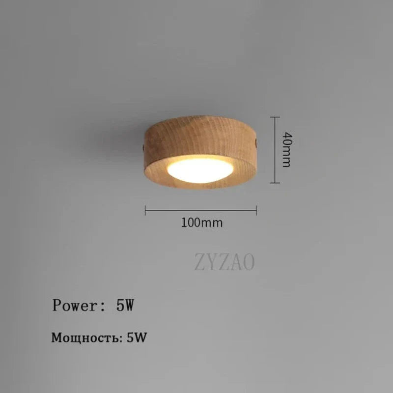 Lampada a soffitto in legno chic con LED intenso