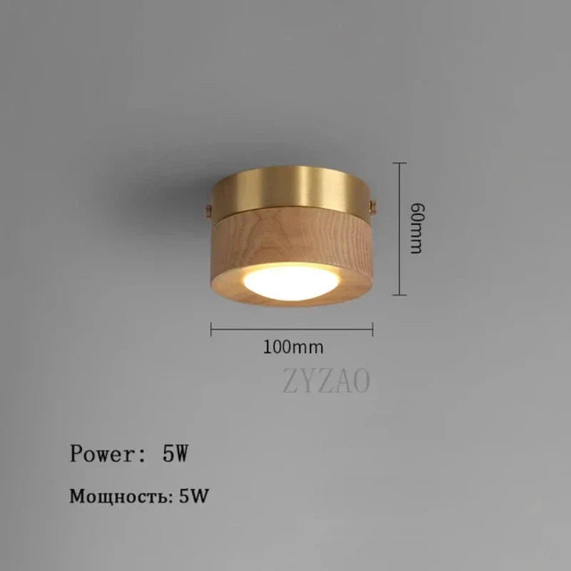 Lampada a soffitto in legno chic con LED intenso
