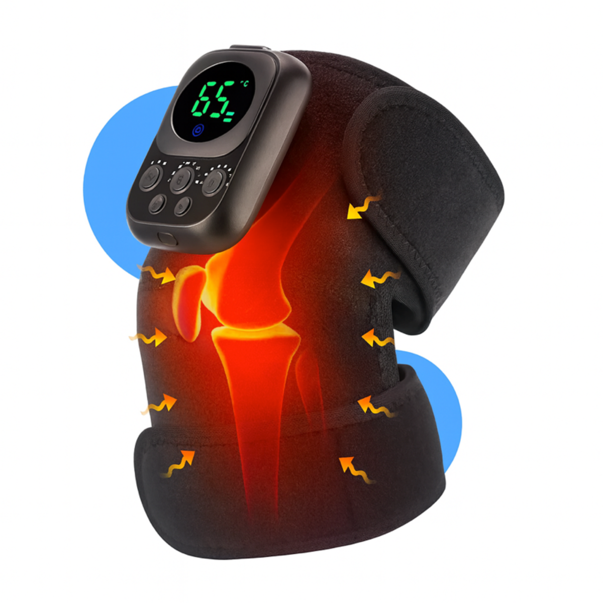 Ginocchiera Riscaldante con Massaggio EMS 60 °C – Batteria a Lunga Durata 5000 mAh