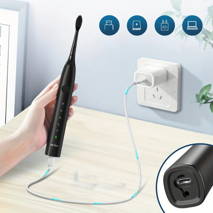 GlowSmile™ – Spazzolino Sonico Ricaricabile con Modalità Multiple