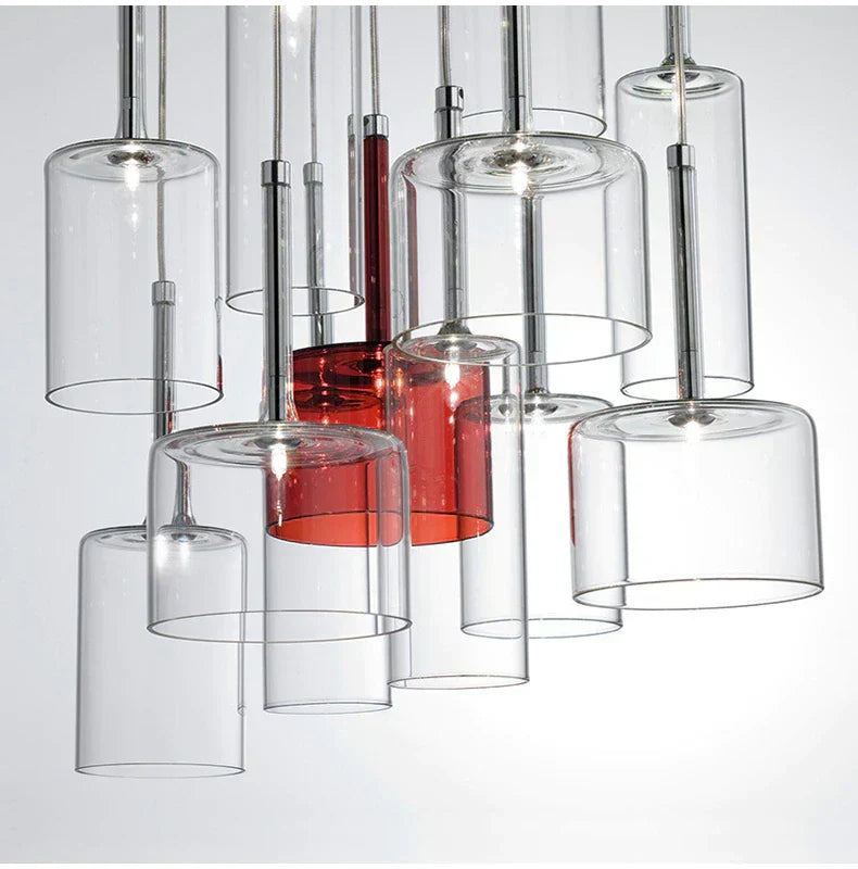 Suspension de salle à manger LED moderne en verre
