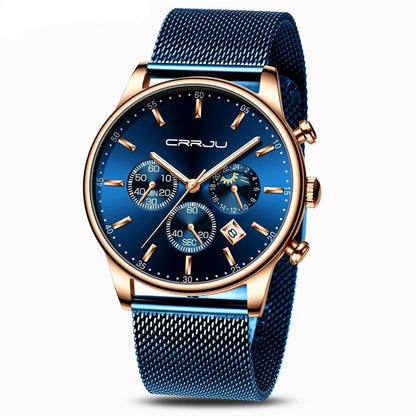 Montre chronographe à bracelet maille acier