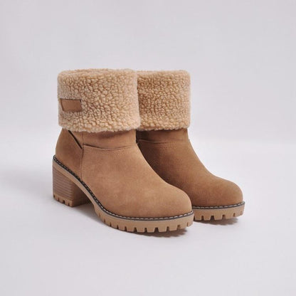 Bottes de neige isolantes en fourrure d'hiver