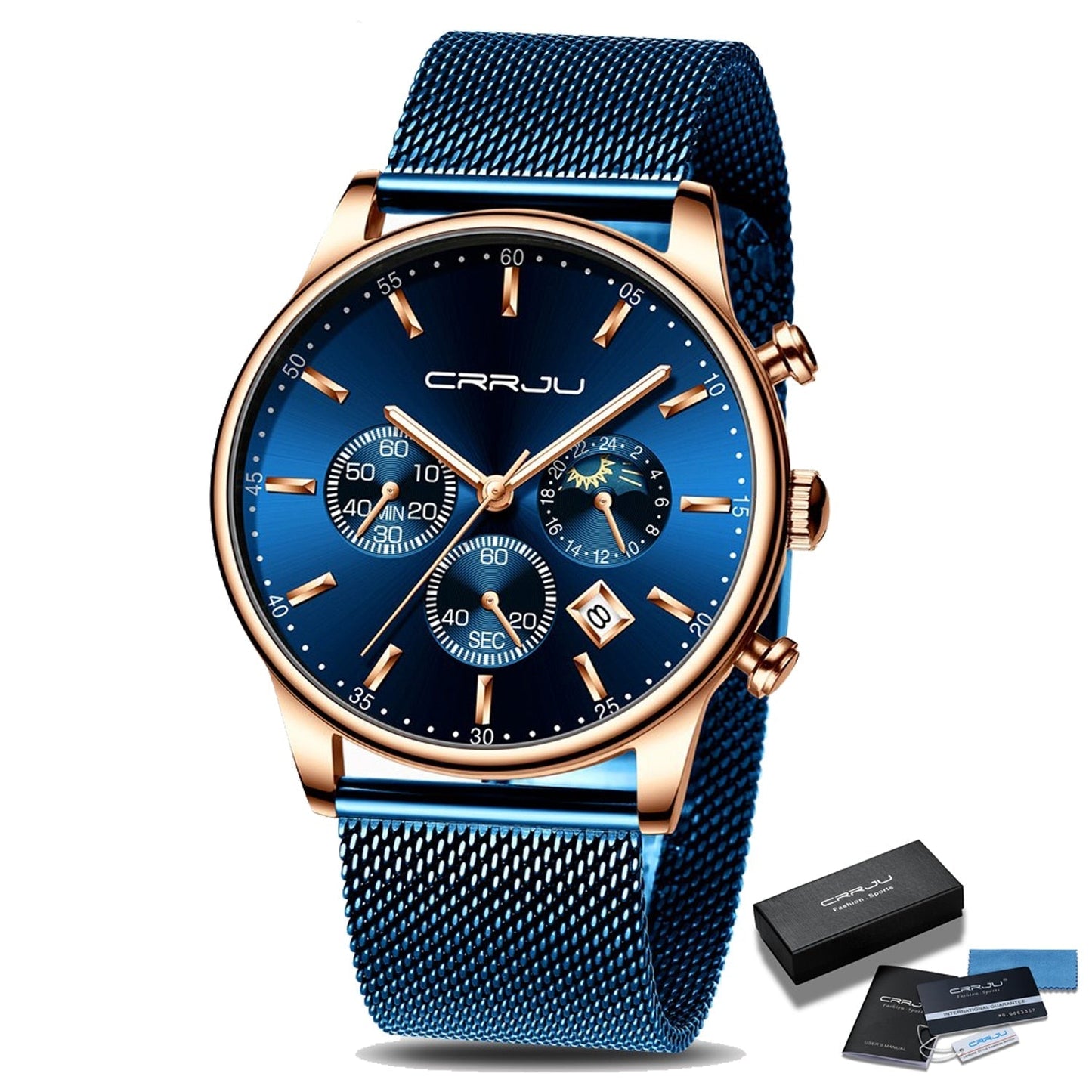 Orologio sportivo da polso in metallo da uomo