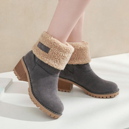 Bottes de neige isolantes en fourrure d'hiver