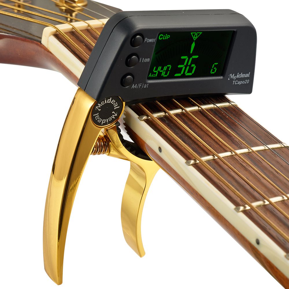 Accordatore per chitarra con capo pratico 2 in 1