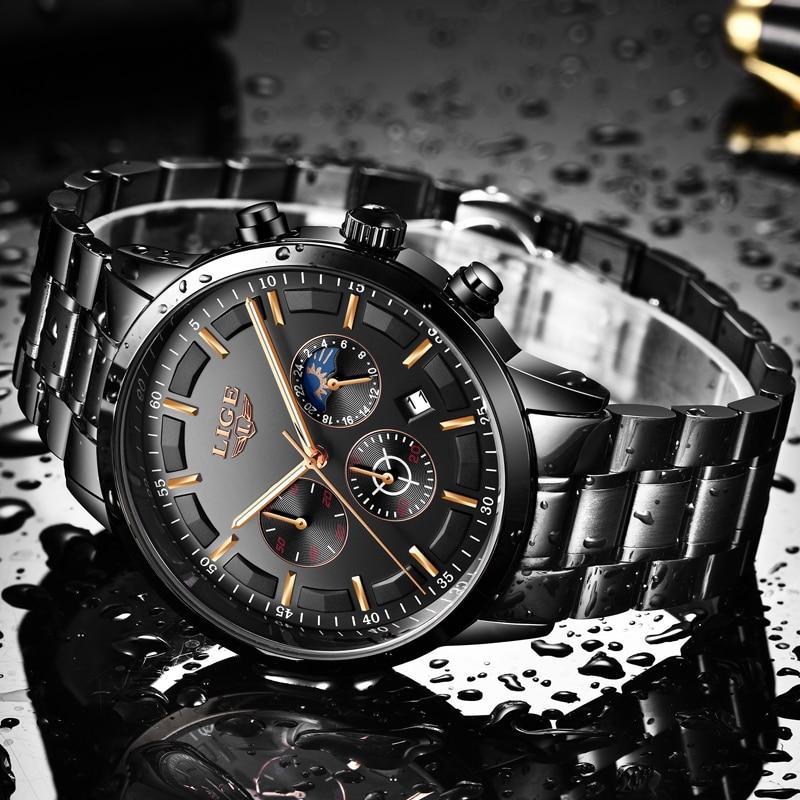 Montre-bracelet militaire avec bracelet acier noir