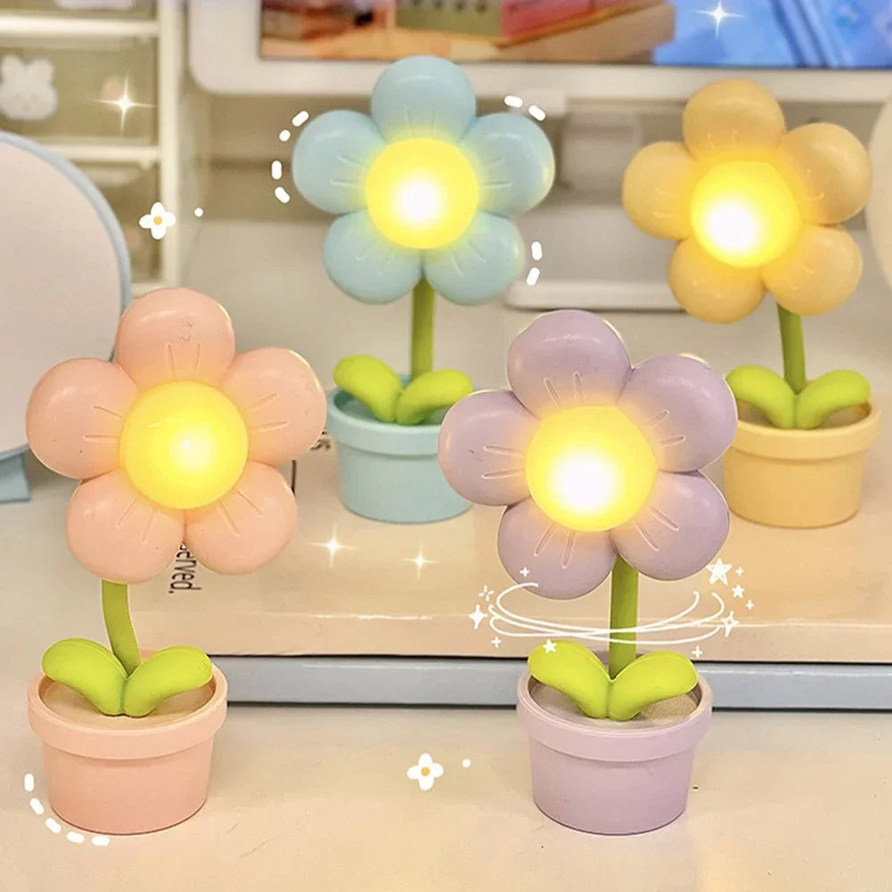 Lampe de table décorative forme fleur compacte