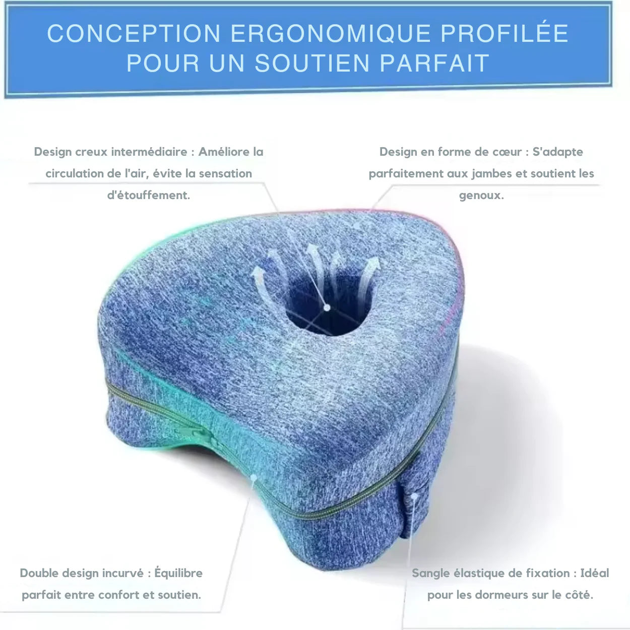 Cuscino Lombare Ergonomico per Gambe in Memory Foam