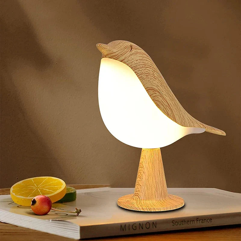 Lampe de nuit en bois à lumière douce oiseau décoratif