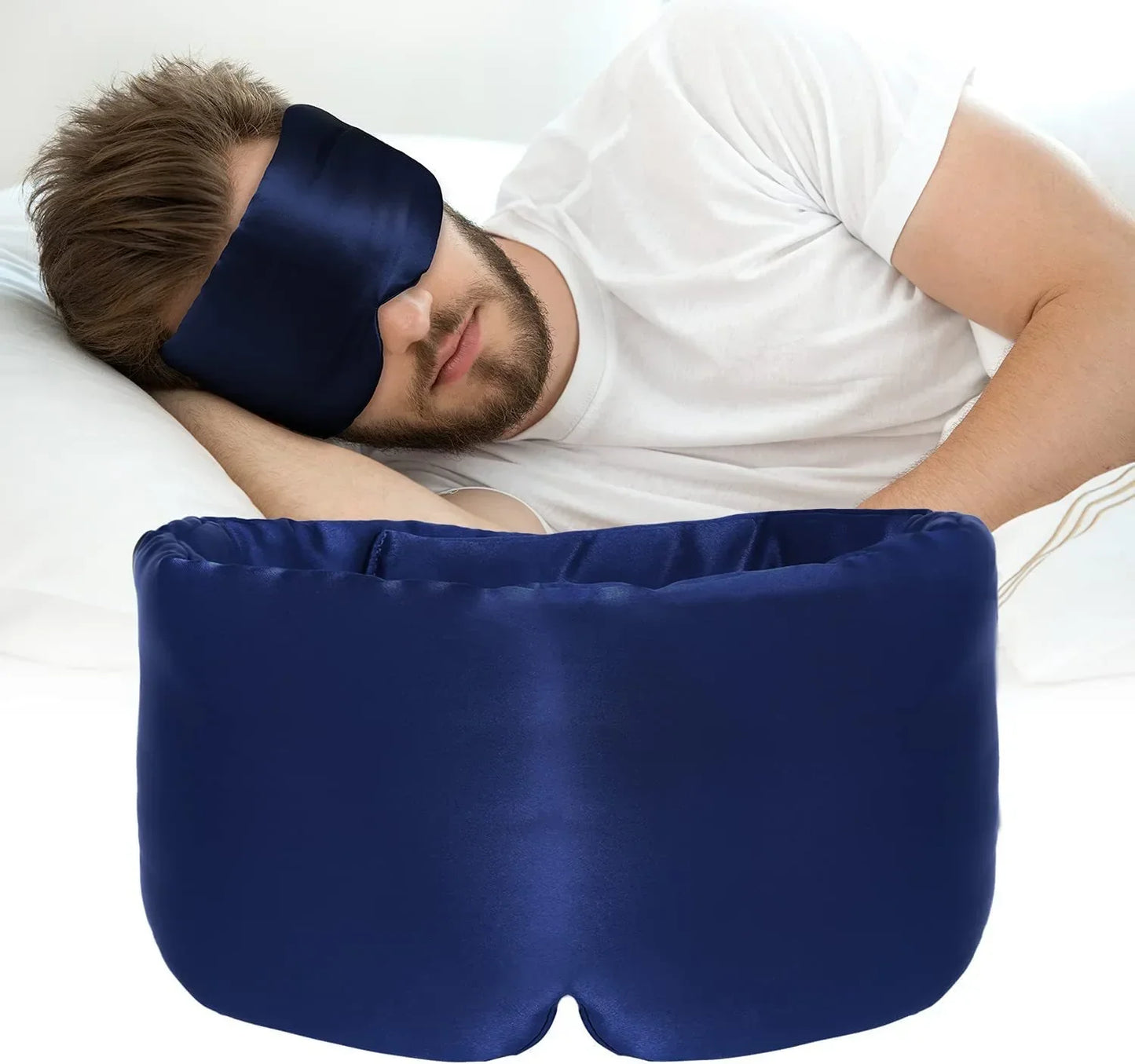 Maschera da notte morbida in seta lavanda